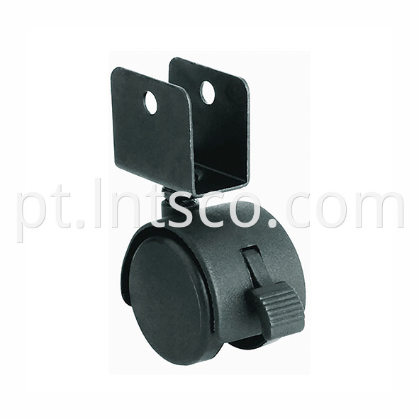 Furniture U Bracket Brake Casters with Nylon Wheels